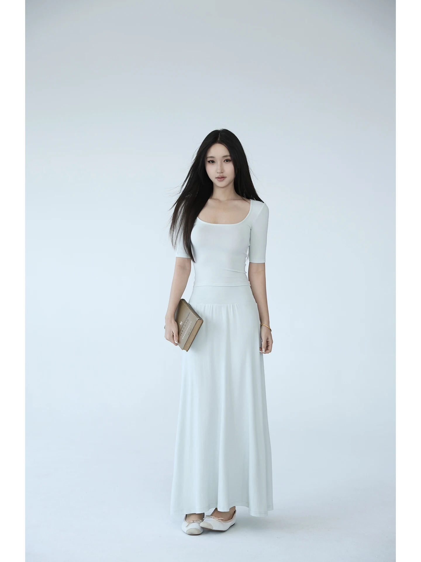 

Double Color Panda Jingjing Set Spring Fashion Women's Two-Piece Suit Short Sleeve Student School Uniform Work Uniform