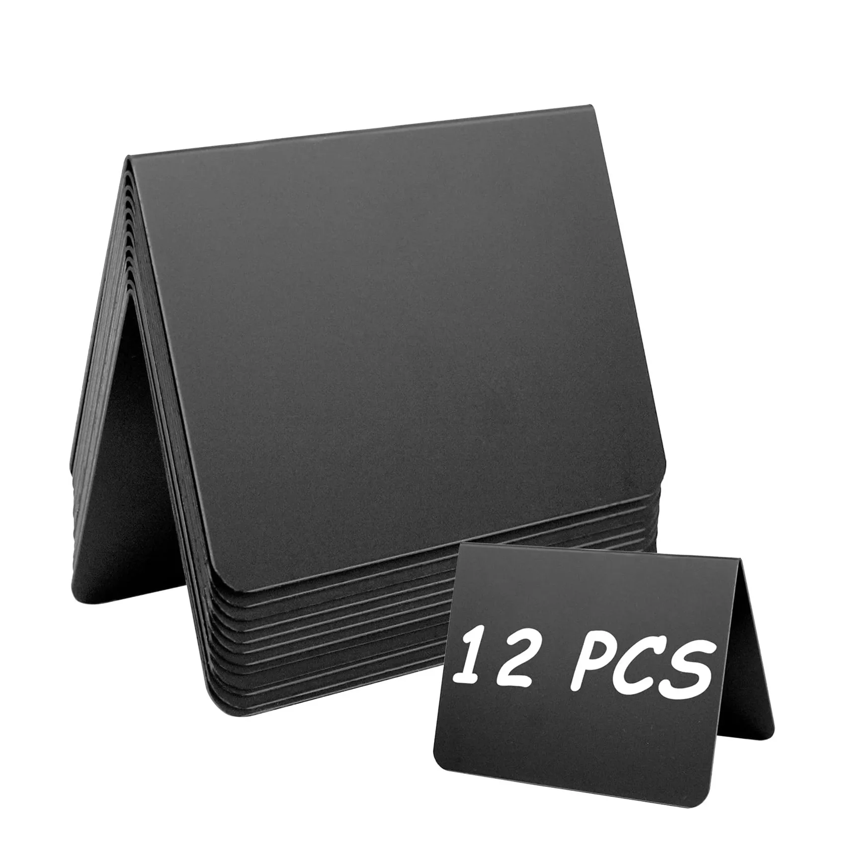 Etiquetas 12 PCS Mini carteles de pizarra 4X3 pulgadas Pizarra pequeña Letrero de tiza Etiquetas de alimentos para mesas de buffet, fácil de escribir