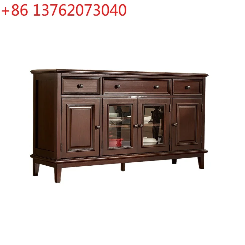 

American French retro all solid wood dining side cabinet dining room modern simple locker cupboard living room side cabinet