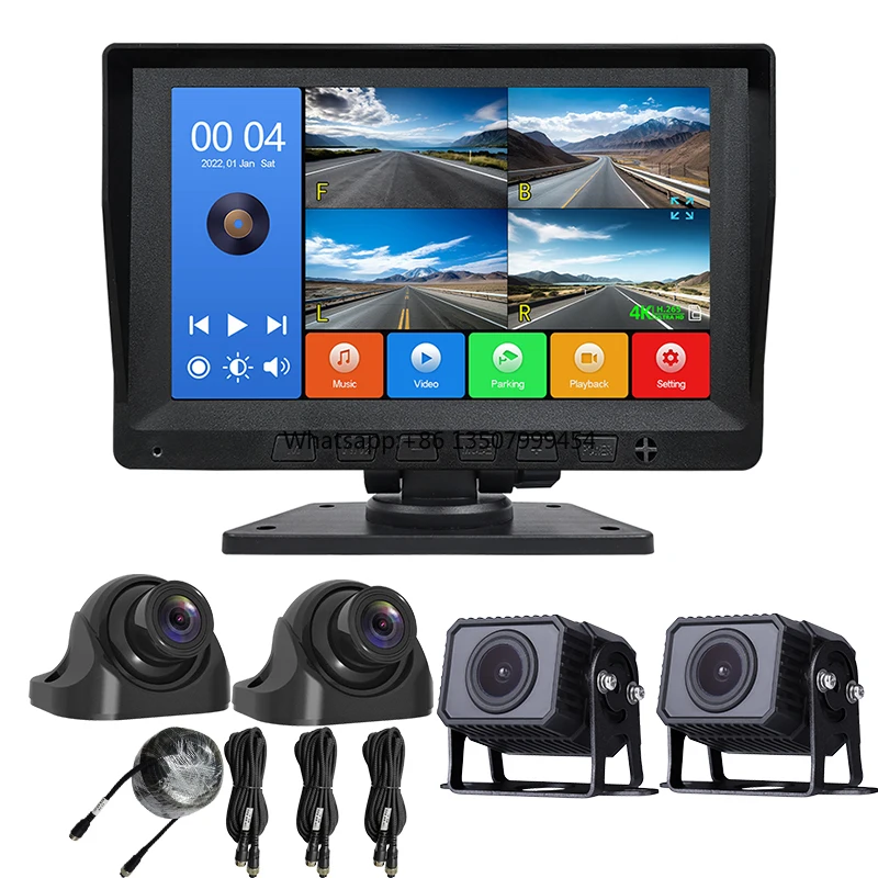 

High Quality 7 Inch 4K Single Lens Truck Driving Recorder with IPS Screen Waterproof App Control & 4 Cameras Dashcam for Truck