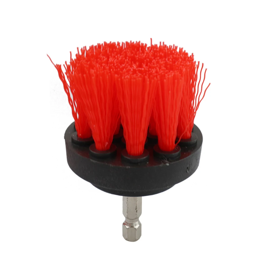 Tête de brosse de perceuse rouge, tournevis, brosse de nettoyage à sec, brosse de nettoyage, ensemble de brosses à buse, brosse à tournevis