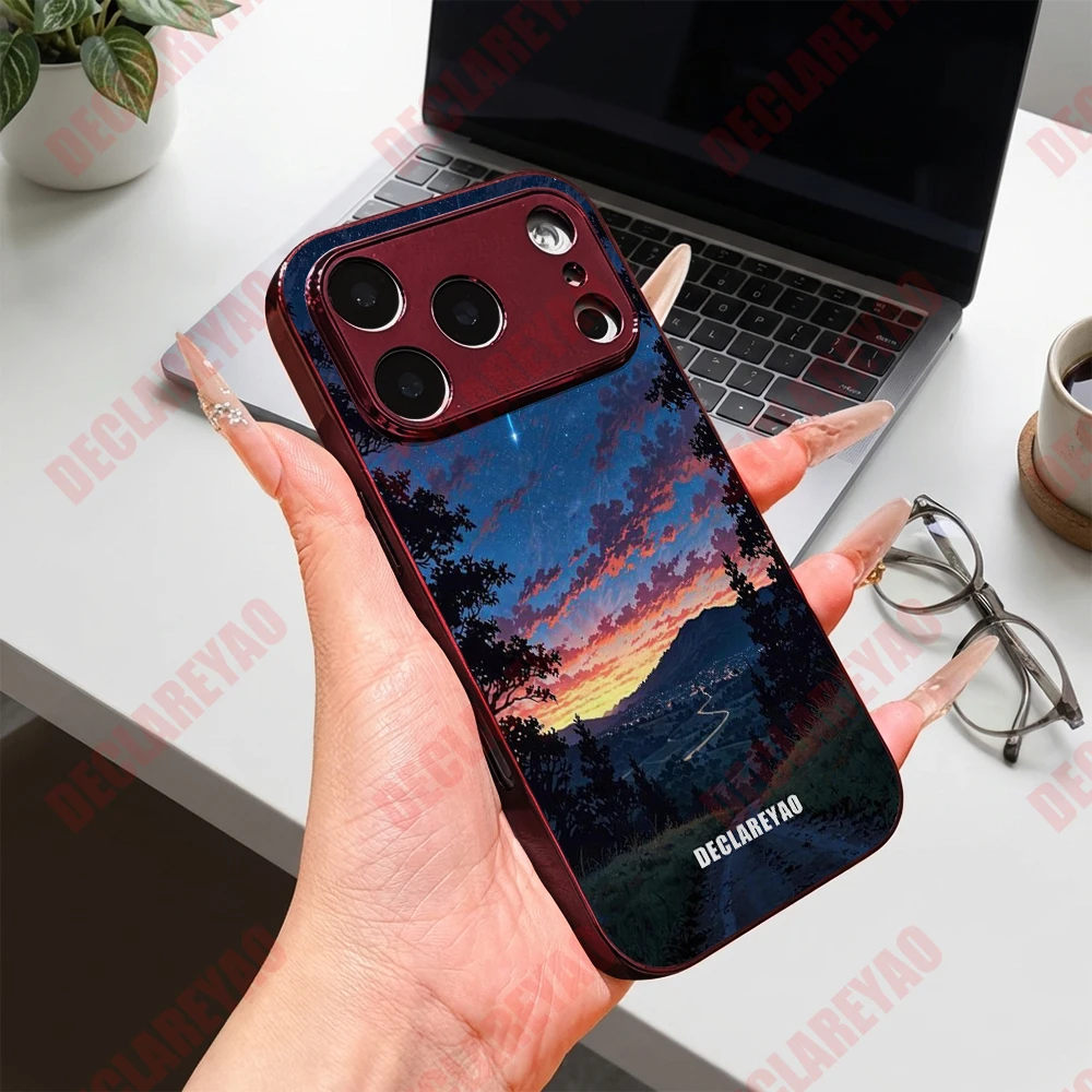 DECLAREYAO Custom Glass Case For iPhone 17 Air 16 16e 15 14 Plus 13 12 11 Pro Max X Xs XR 6 6S 7 8 SE 2020 2022 SE2 SE3 Cover view 5