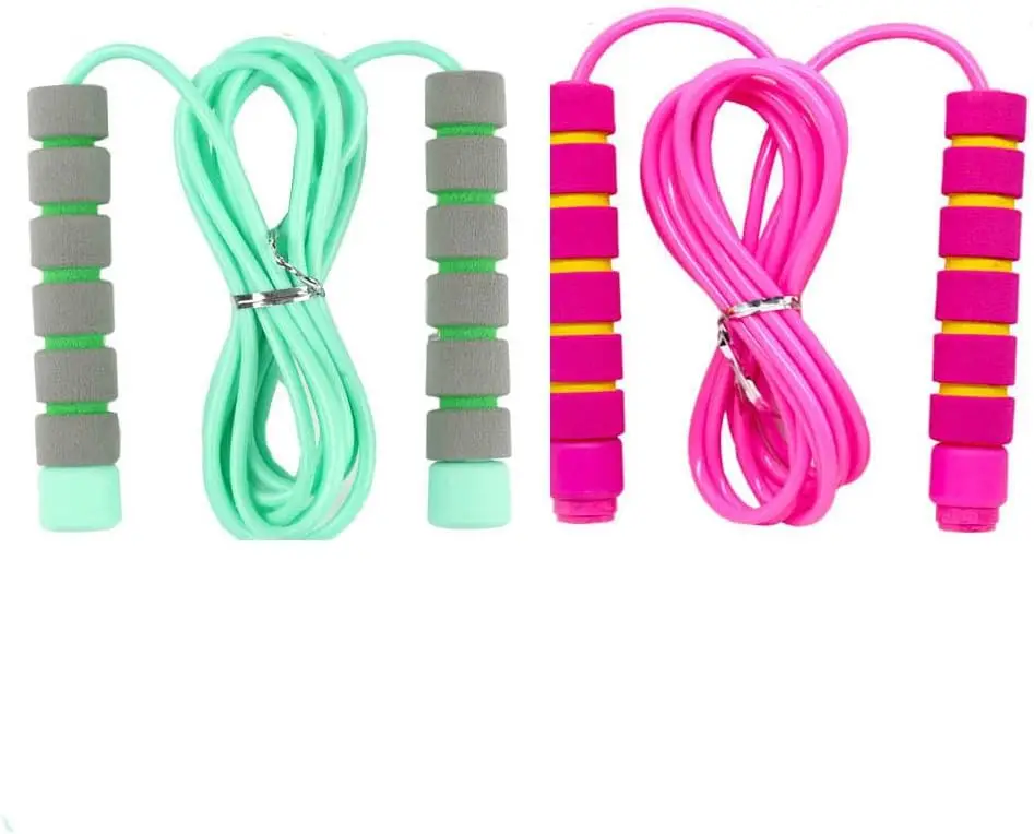 

Adjustable Jump Rope with Foam Handles for Kids & Adults, Soft PVC Cord, Fitness Skipping Rope for Indoor Outdoor Exercise