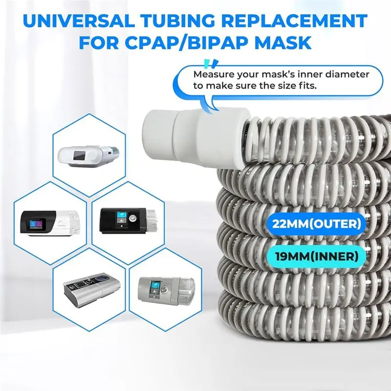 ABIT 2 PACK Universal Tubing Replacements For CPAP Supplies, 6 Foot Hoses For Respironics,Resmed Airsense