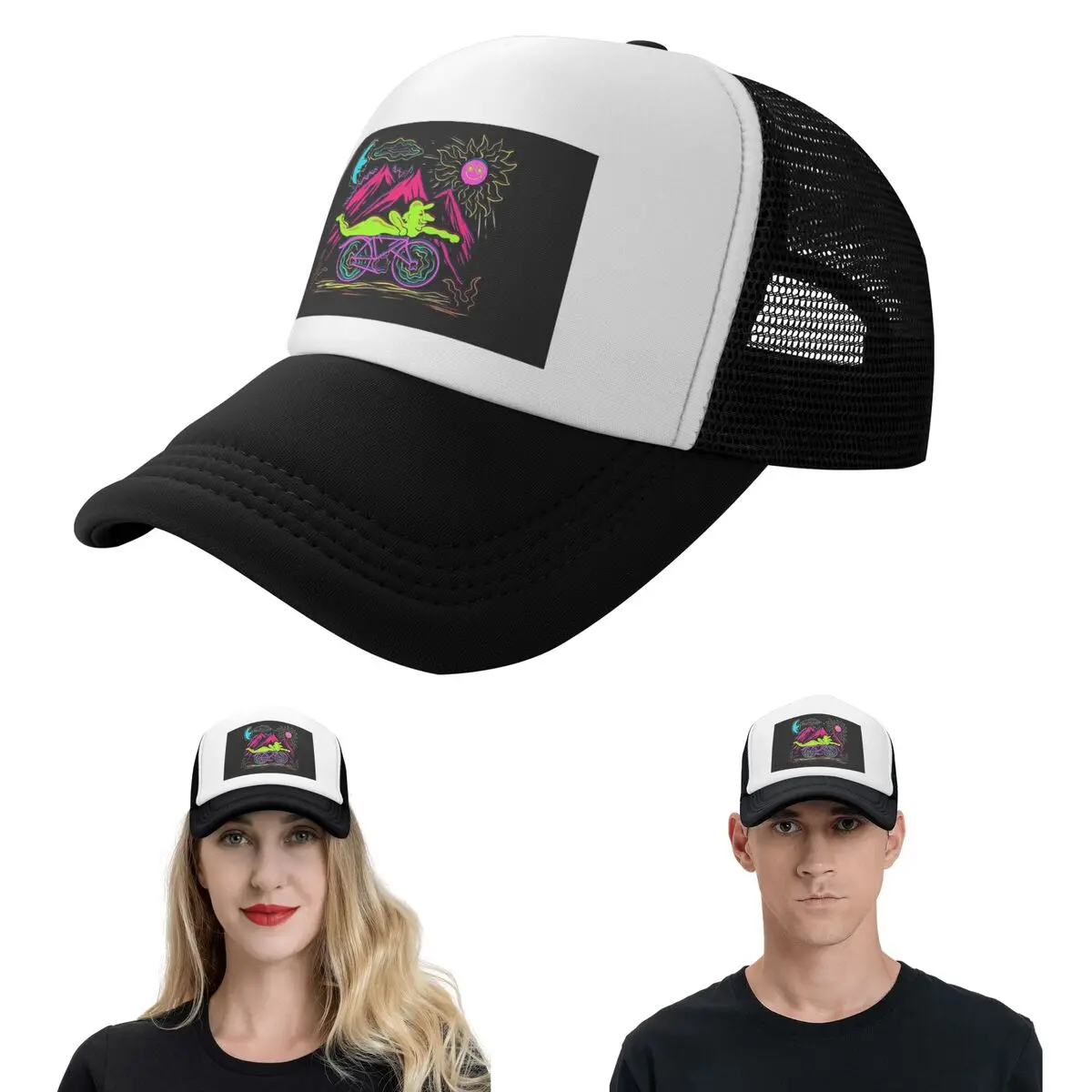 Bicycle Day 1943 LSD Acid Hofmann Trip Hallucinogen Cap Fashion Mesh Baseball Caps Adjustable Hat Hip Hop Summer