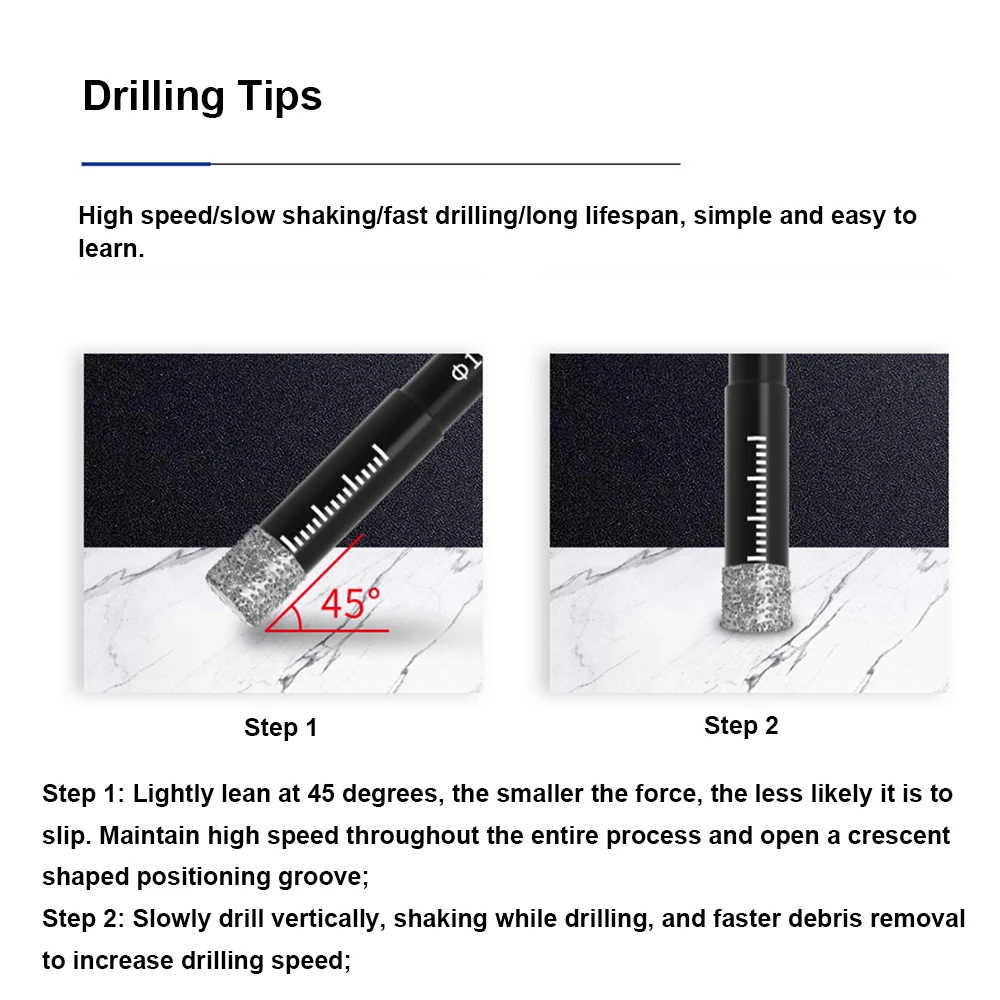 1PC Diamond Brazing Hole Opener 5-16mm Multifunctional Round Handle Dry Drilling Stone Vitrified Brick All Ceramic Drill Bit