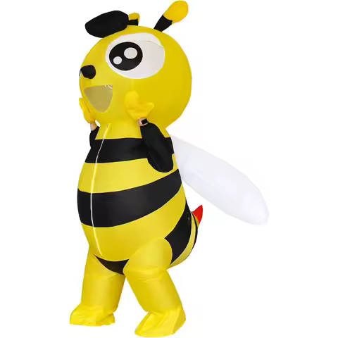 Inflatable Bumble Bee Costume Men Women Full Body Bee Blow Up Costumes Adult Funny Halloween Insects Outfit