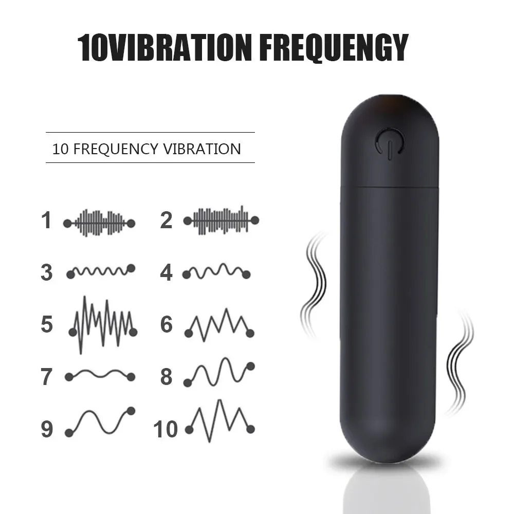 10-Speed Mini Bullet Vibrator Rechargeable Wireless Vibrating Anal Bullet Clitoral Stimulator Dildo Adult Sex Toys for Women