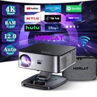 HORLAT Android 4K Projector 35000Lumenes 8K Decode Video Audio Home Theater AutoFocus Keystone 5G WiFi Portable Proyector Beamer