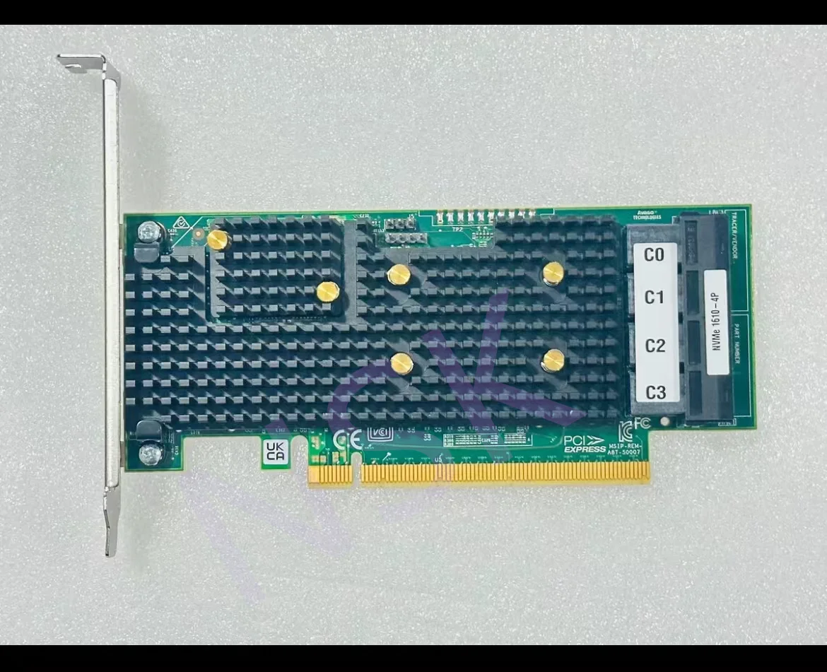 Original 1610-4P For Lenovo NVME  HBA card supports 4-port NVME U.2 PCIe X16 PEX9733 chip and BCM58522 chip