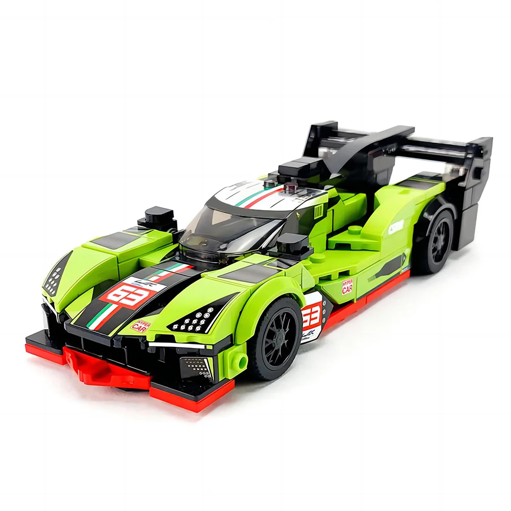 332 Stuks Met Stickers Moc Snelheid Kampioenen Sc63 Wec En Imsa Race Bouwstenen Stad Sportwagen Model Speelgoed Baksteen Nieuwjaarscadeau