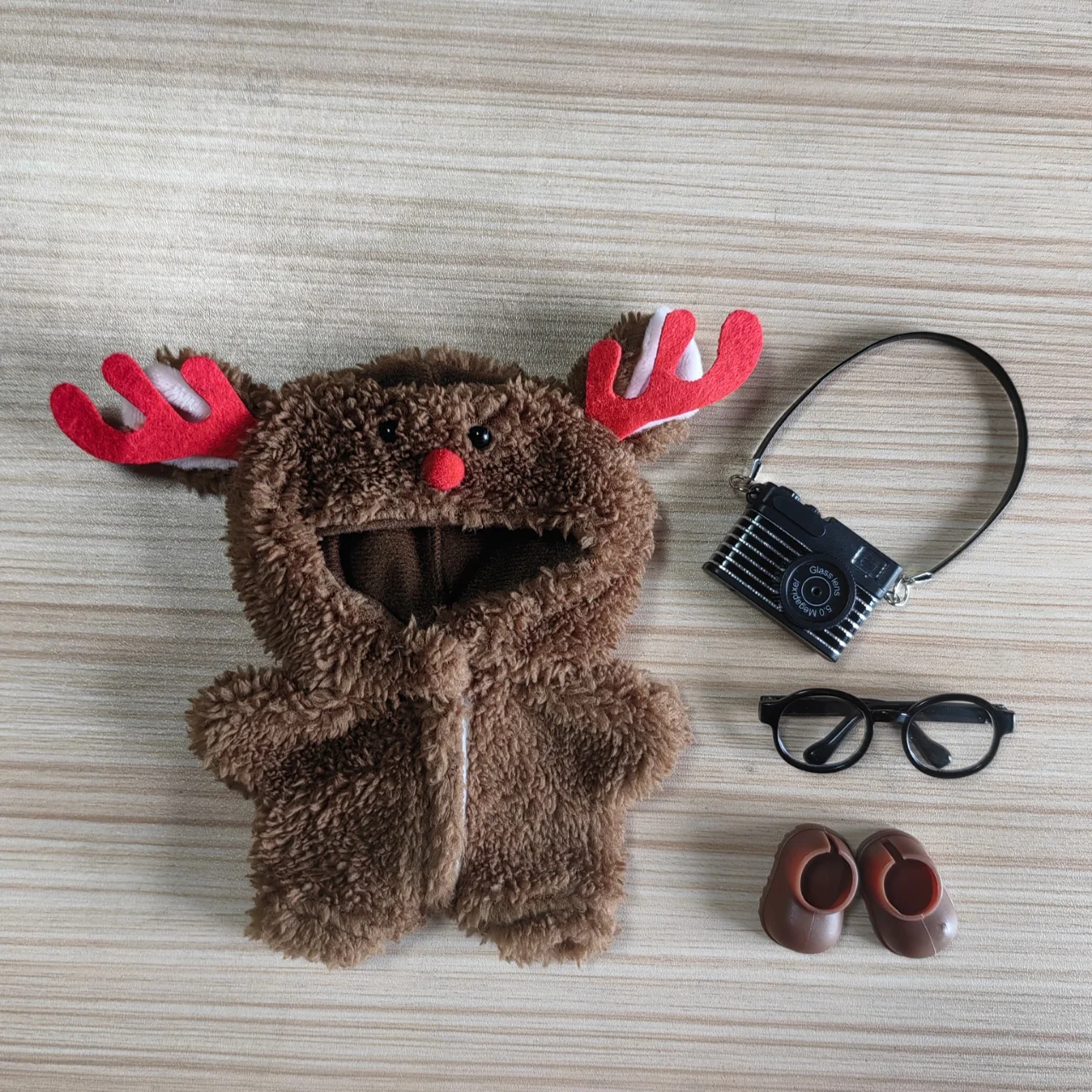 

For 17cm Labubu 3.0 Dolls Accessories DIY Doll Clothes Heartbeat Long Eared Furry Rabbit Costume Cartoon Dress Up Labubu Outfit