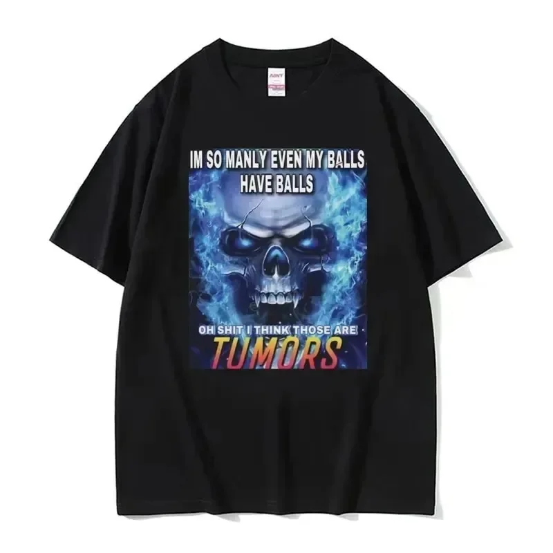 

Funny skull emojis men's printed cotton T-shirt Men's summer casual crew neck short sleeve fashion