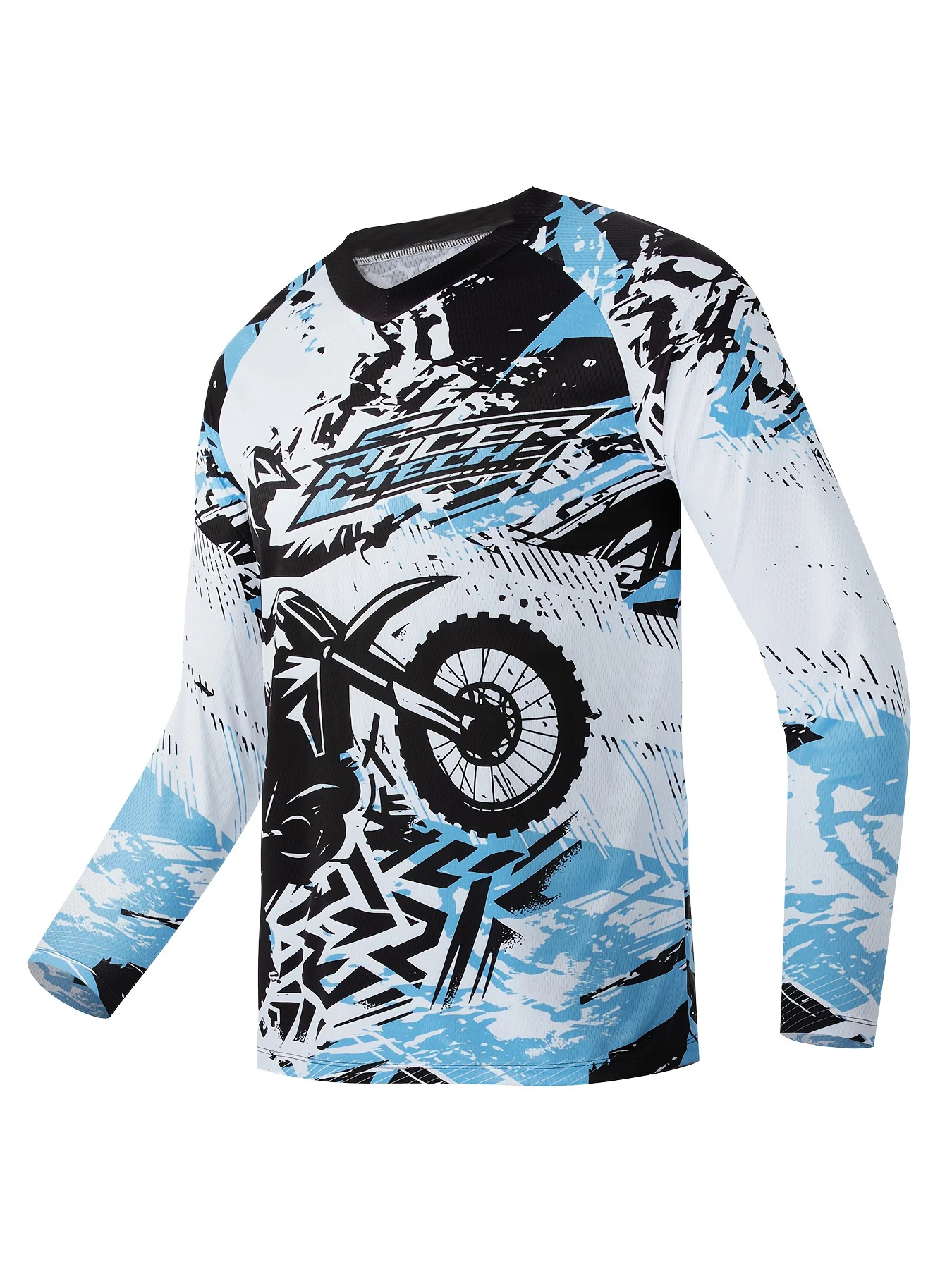 Herren Motocross-Fahrer-Print Langarm-MTB-Trikot Atmungsaktiv Schnelltrocknend Mountainbike Outdoor-Reit-T-Shirt Familien-Partnerlook-Oberteile – Detail 7