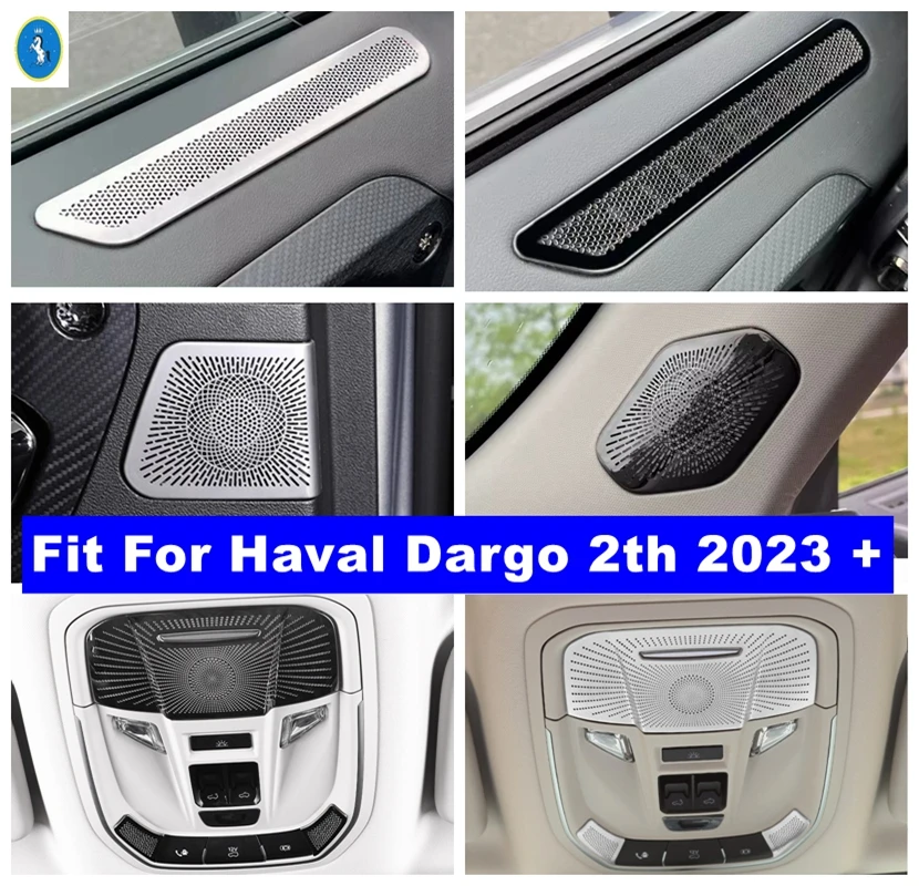 

Stainless Steel Pillar A Loudspeaker / Rear Door Speaker / Air Outlet Vent Cover Trim Accessories For Haval Dargo 2th 2023 2024