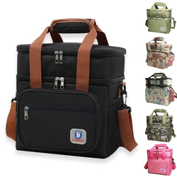 BAGNEER Thermal Lunch Bag Picnic Cooler Bags Insulated Lunchbox Leakproof Camping Work School Lunchbag Shoulder Cooling Box