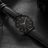 Simple Style Analog Quartz Mens Watch Luxury Brand Ultra Thin Leather Belt Wristwatch Man Fashion Casual Male Clock Reloj Hombre