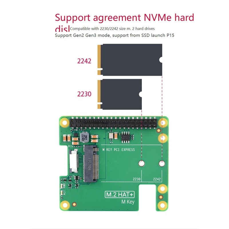 Módulo Placa de Expansão para Raspberry Pi, 5 Pcle para M.2 Nvme, SSD, SSD, M.2 HAT