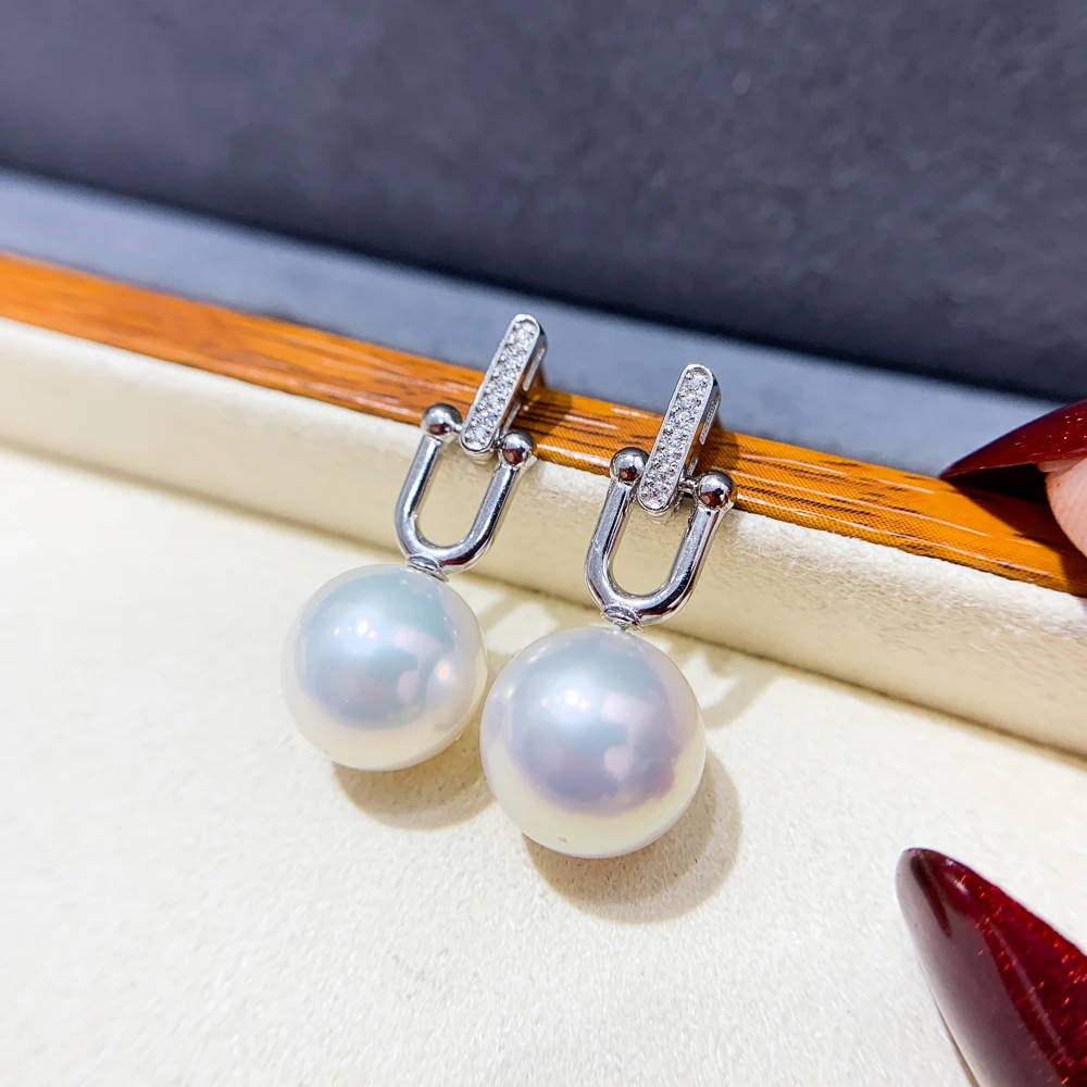 

DIY Pearl Fittings S925 Sterlingn silver Dangle Earrings Jewelry Making Components For 9-15mm Beads