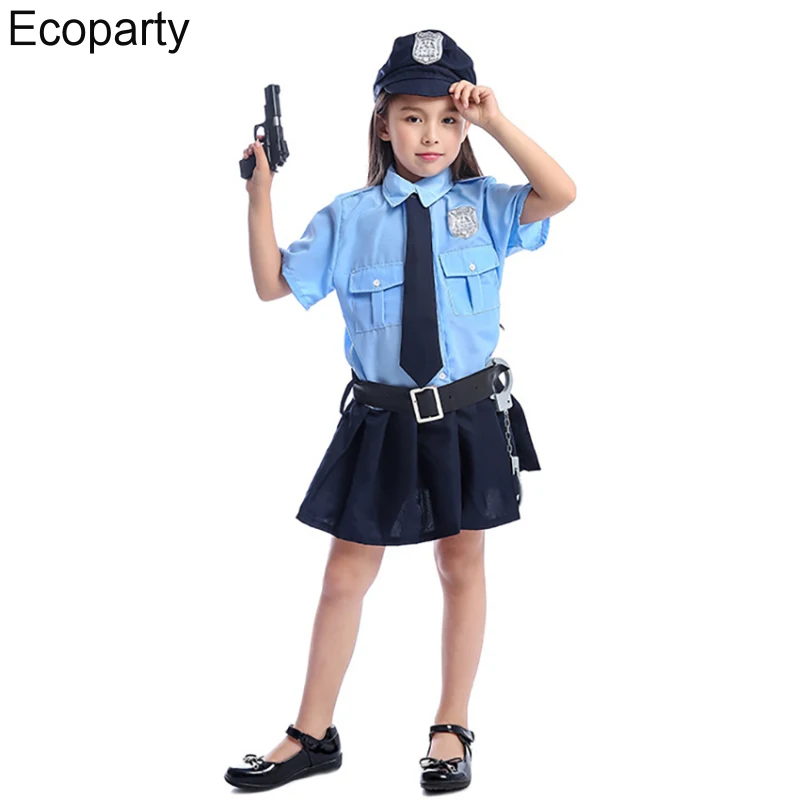 Nhỏ Cảnh Sát Cô Gái Dễ Thương Carnival Trang Phục Hóa Trang Halloween Dành Cho Trẻ Em Đồ Chơi Cosplay Trang Phục Cảnh Sát Lạ Mắt Mặc Mát Cải Trang Quần Áo Anime