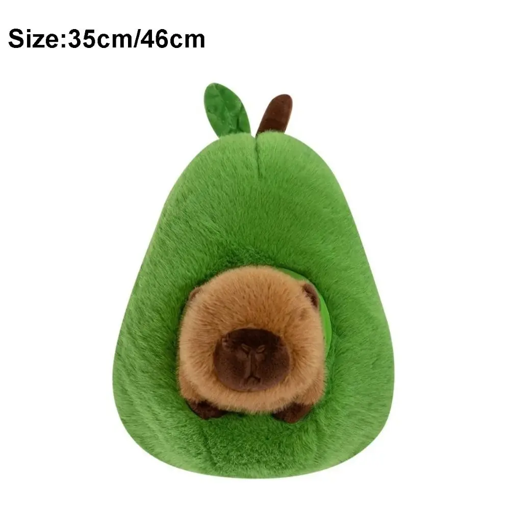 Brinquedo de Pelúcia Criativo de 35cm em Forma de Capivara, Simulação Macia de Abacate, Presente de Aniversário, Brinquedo Aconchegante para Dormir, Decoração para Casa