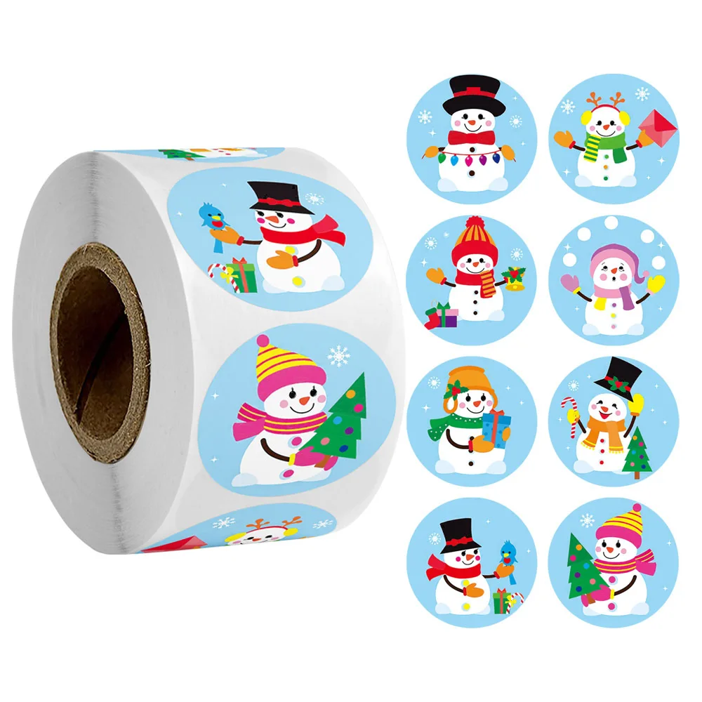 50-500pcs 2.5cm Christmas Cartoon Sticker Kids Christmas New Year Gift Packing Sealing Sticker Party Adhesive Lable