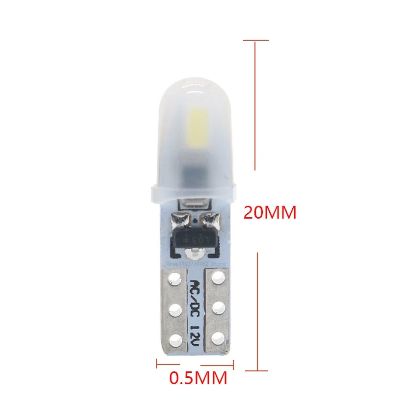 10/20 Pcs T5 Auto Car Dashboard Lights 2 3014 SMD Reading Instrument Panel Lamp No Polarity Led Bulb White 12V DC