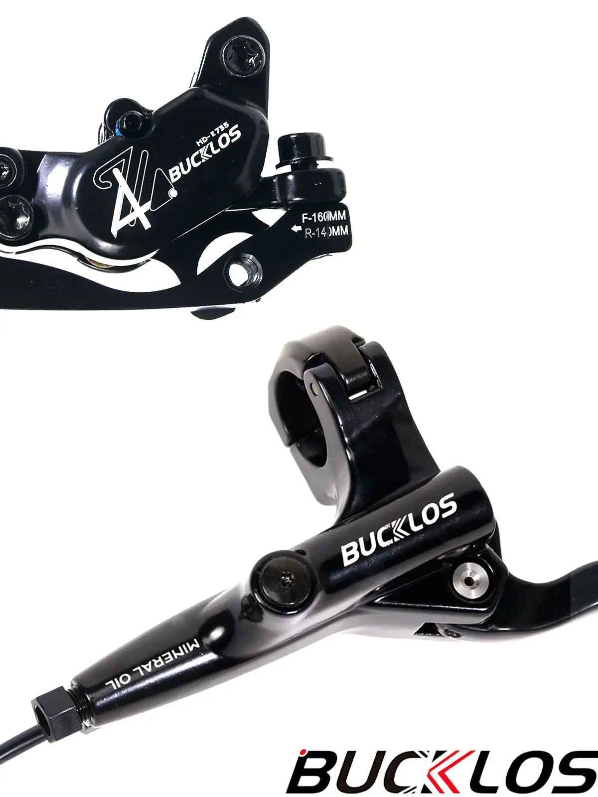 AliExpress BUCKLOS HD-E735 E-Bike Hydraulic Brake 1150mm 1950mm 4-Piston Power Off Hydraulic Brake for Ebike Scooter MTB Bicycle Parts