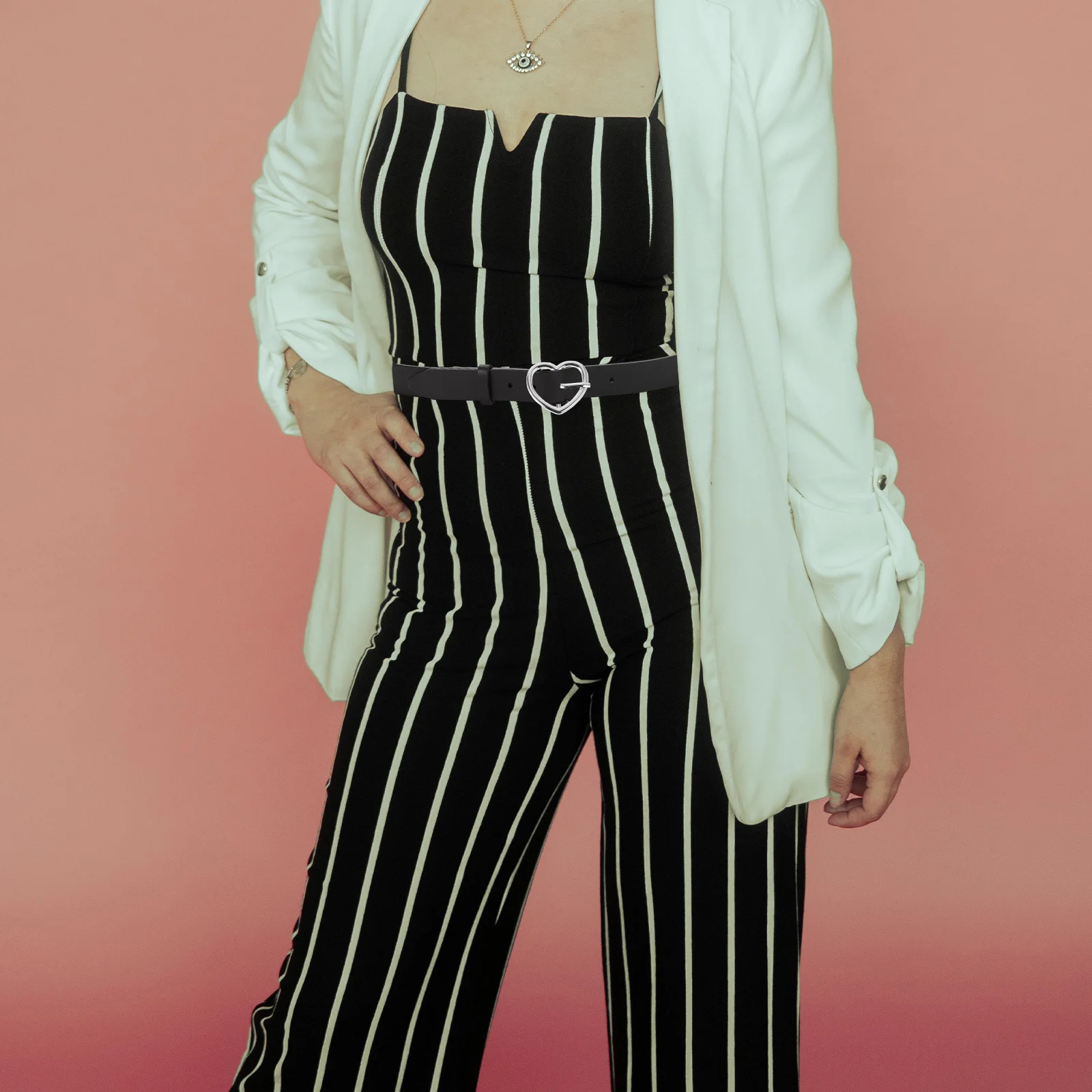 VANZACK 10 قطع من أجهزة الخصر المزخرفة على شكل قلب وإبزيم حزام واحد الشق #5