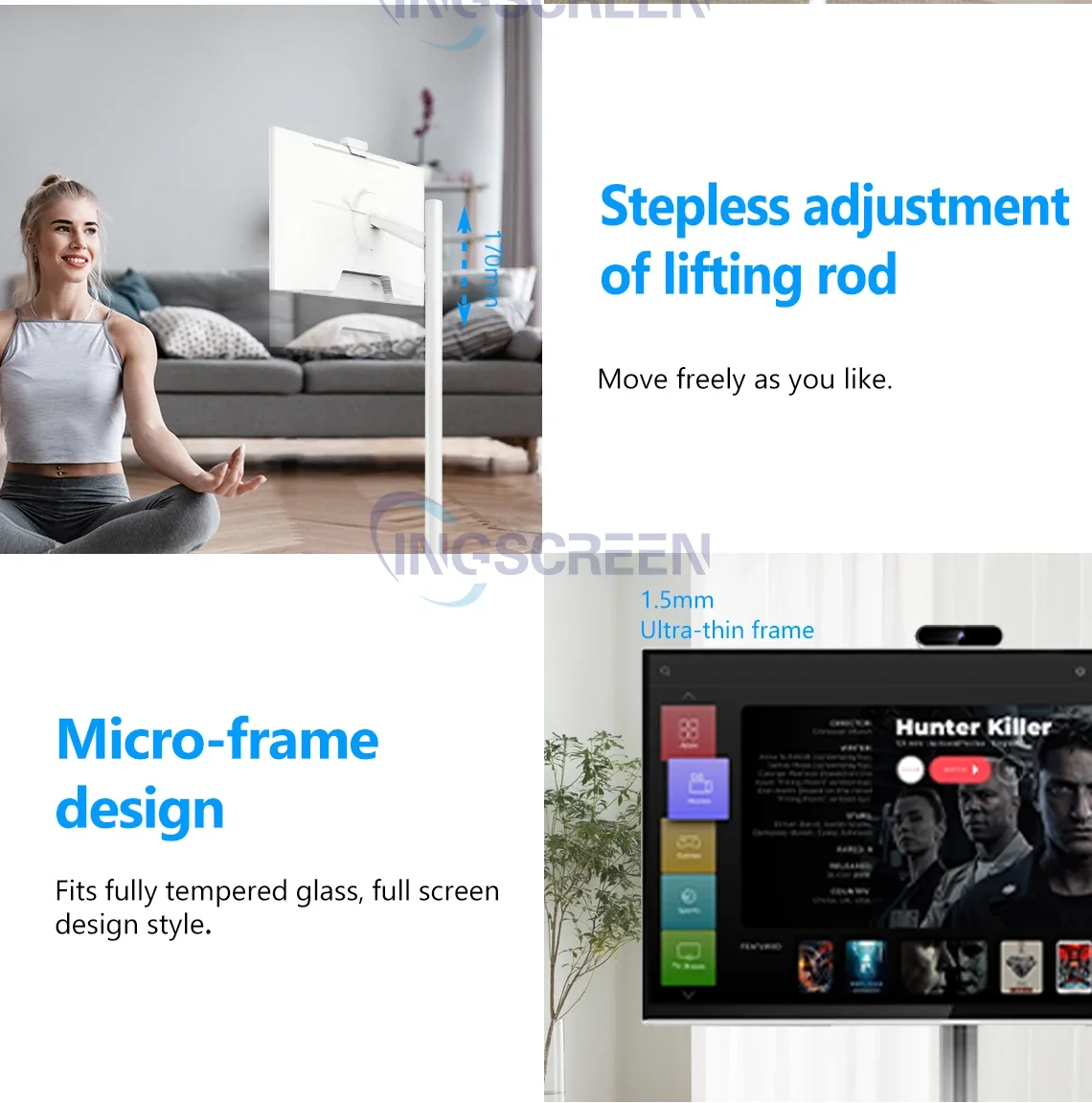 Screen 24 27 32 Inch Floor Smart TV Wireless Smart Capacitive Android Touch Screen TV Portable Monitor