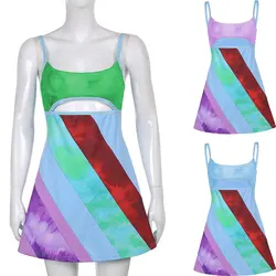 Women Vintage Print Semi-Sheer Sheath Dress Fashion Mini Slip Jenna Dress Suddenly 30 Cosplay Rink Dress Cosplay Costume