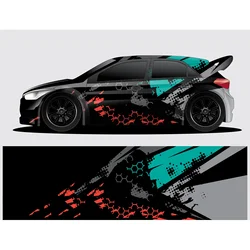 Rally Car Car Decal Car Full Wrap Sticker Decorative Cut Body Racing Graphic Decal Vinyl Wrap Modern Design Red Width 60cm