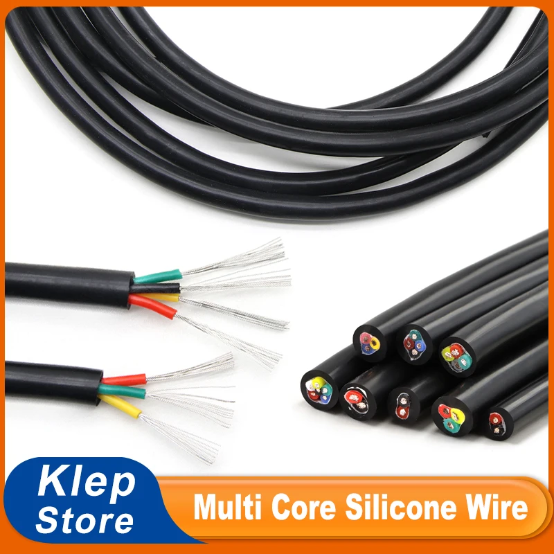 

Multi-Core Silicone Copper Wire Square 0.3 ~ 6mm Black 2/3/4/6 Cores Rubber Insulated High Temperature Flexible Electrical Cable