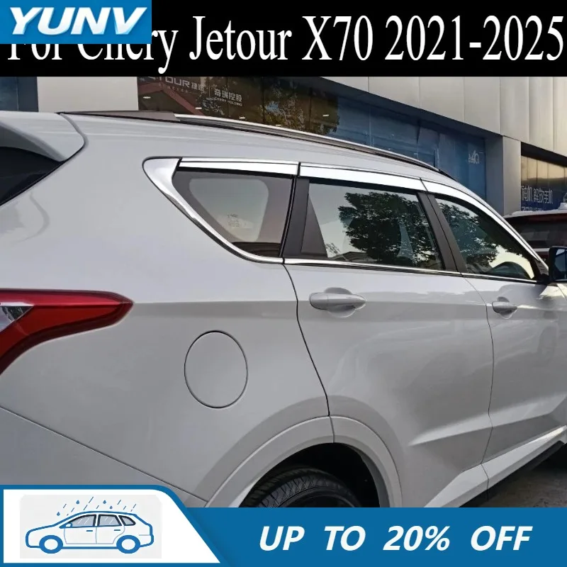 YUNV Window Rain Shield for Chery Jetour X70 2021-2025 Rain Eyebrow Window Visor Weather Shield Exterior Accessories Deflector