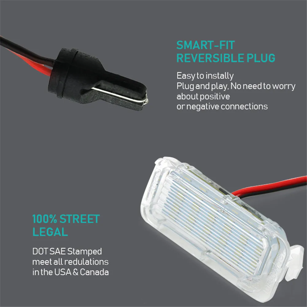 2 قطعة مجموعة مصابيح لوحة ترخيص LED لفورد فوكس فييستا مونديو كوغا