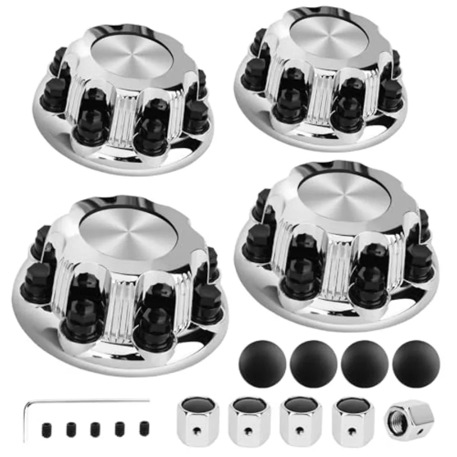 

8 Lugs Wheel Center Caps Hub Caps Compatible with Chevy Silverado 2500 3500 Epress Van Set of 4 OEM Replacement Chrome Auto Hub
