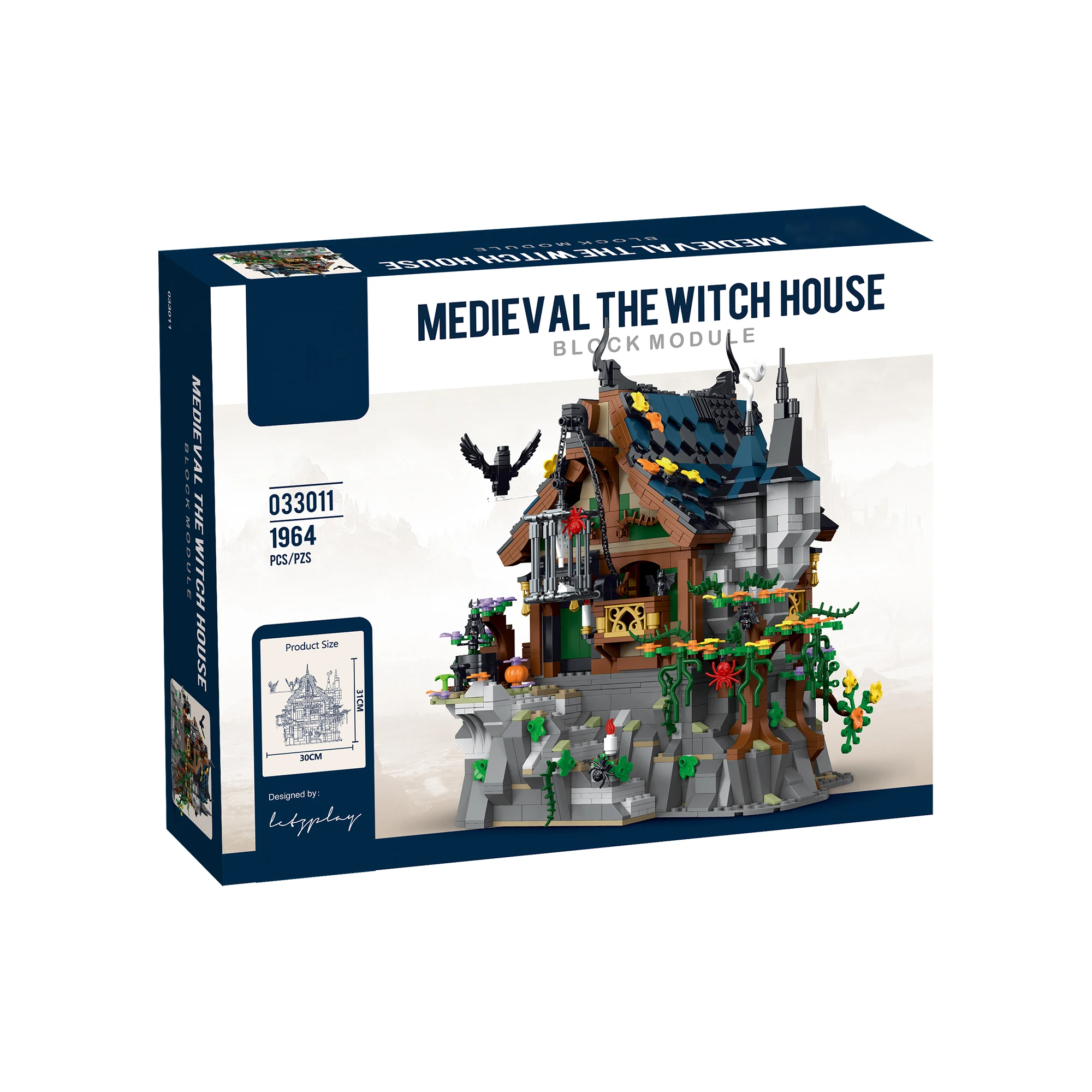 1964 PCS middeleeuwse tovenaarshut magisch kasteel assemblagespeelgoed, huismodel bouwstenen straatscène serie, kinderspeelgoed cadeau