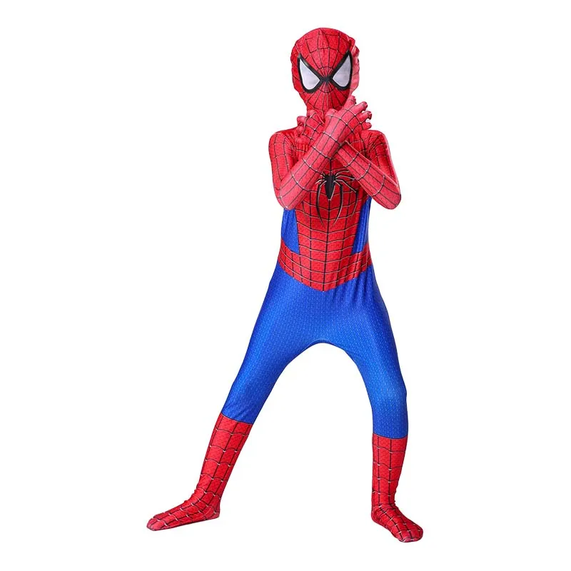 

Unisex Spiderman Superhero Bodysuit Costume Zippers Jumpsuit Mask Movie Zentai Cosplay Clothes Children Adult Helloween Boy Gift