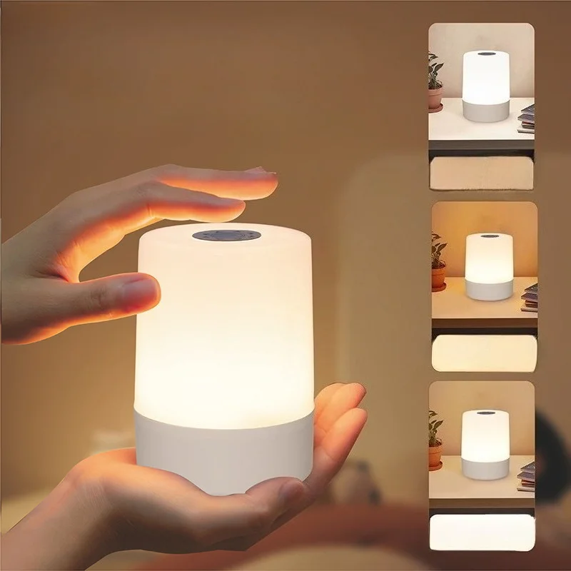 Led أضواء ليلية السرير عكس الضوء شحن سطح المكتب مصابيح الليل غرفة نوم السرير إضاءة للتزيين اللمس القراءة مصابيح طاولة Led