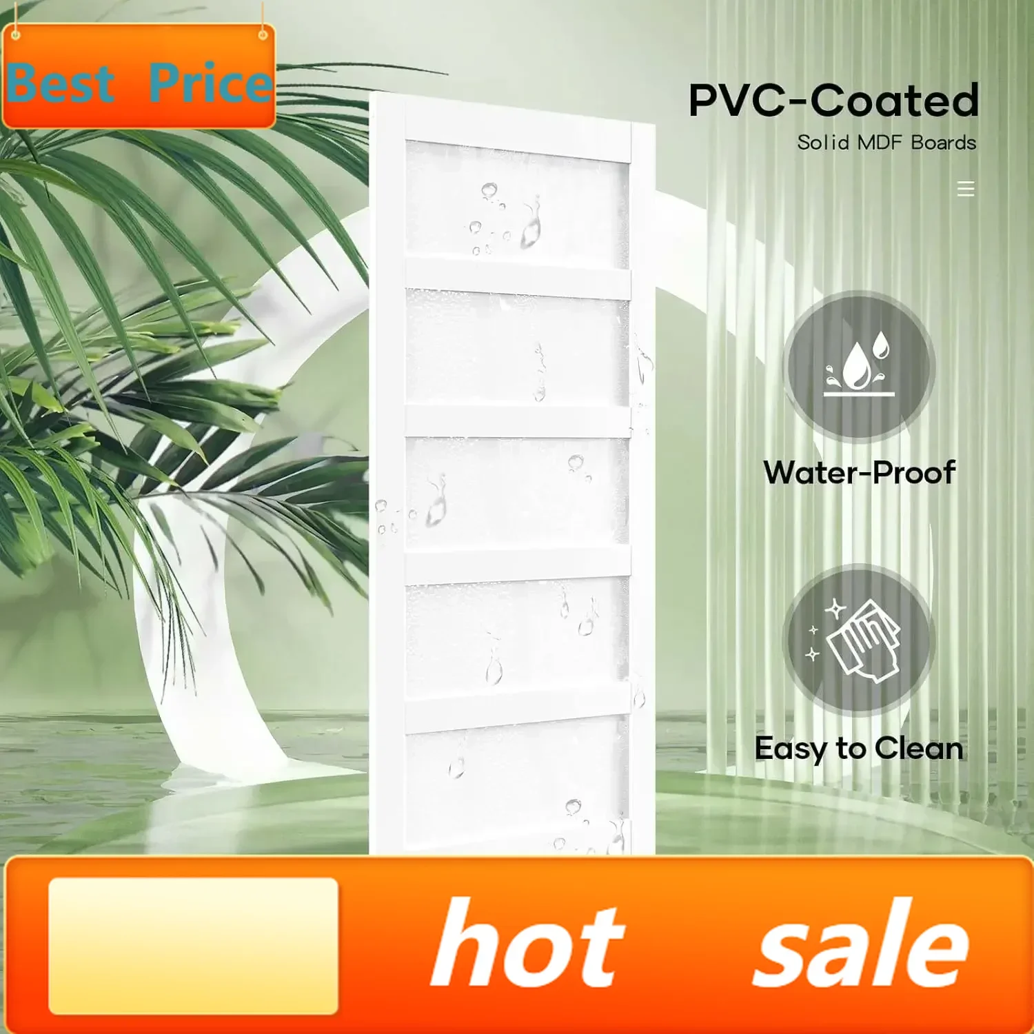 Bestseller[Helong Store]32inx80in White Barn Door and 5.5FT Sliding Barn Door Hardware Kit Included,Solid,MDF, PVC Surface,DIY A