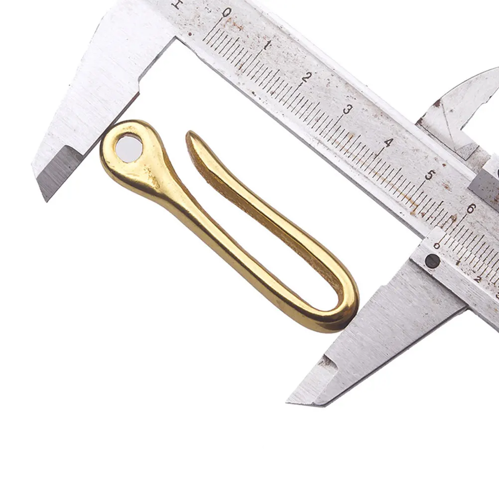 

S Size Pure Brass U Shaped Key Buckle Horseshoe Hook Solid Copper Keychain Belt Fob Ring Chain Strap Lightweight Simple