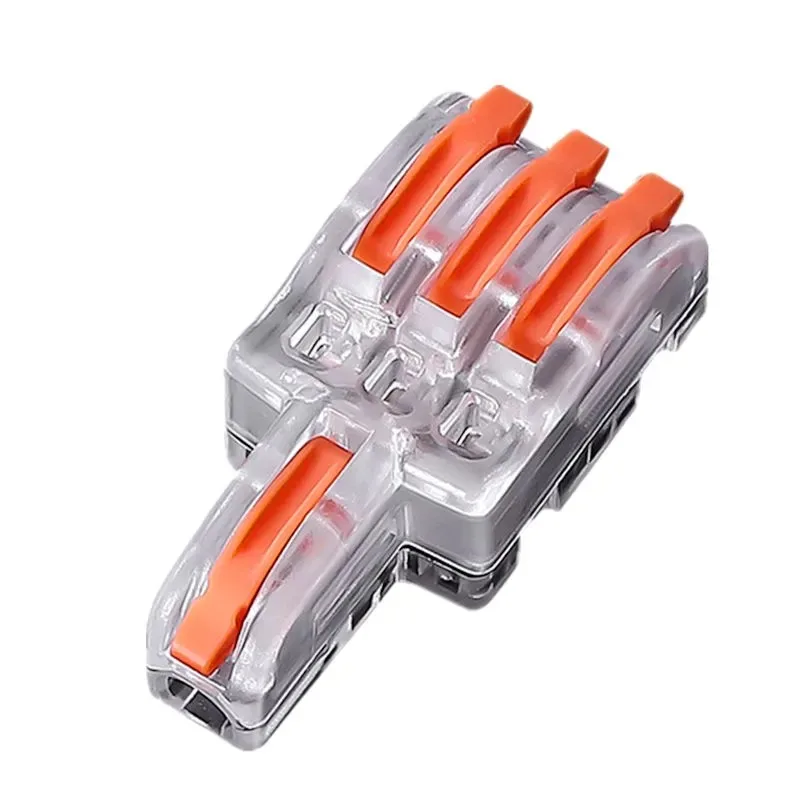 Quick Terminal Connector Transparent 32A/250V T-type Wire Splitter And Paralleler Multi-function Plug Connector Wiring Artifact