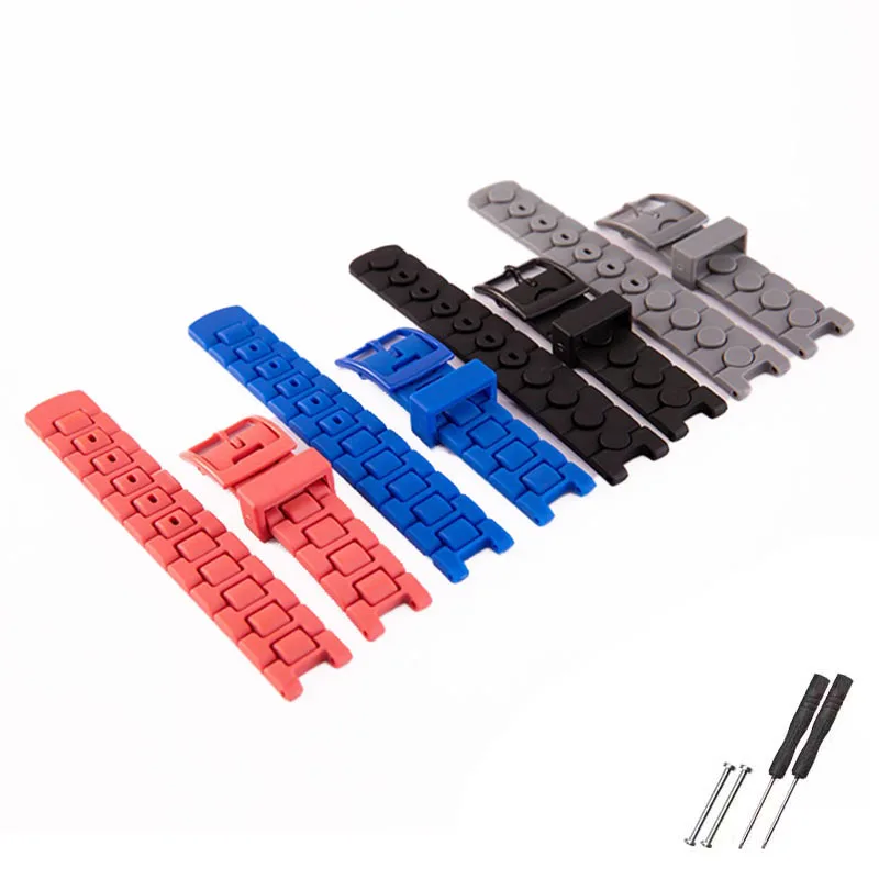 Watch accessories Resin watch band compatible for Swatch kids PU rubber strap FlikFlak kids Sports waterproofing belt buckle