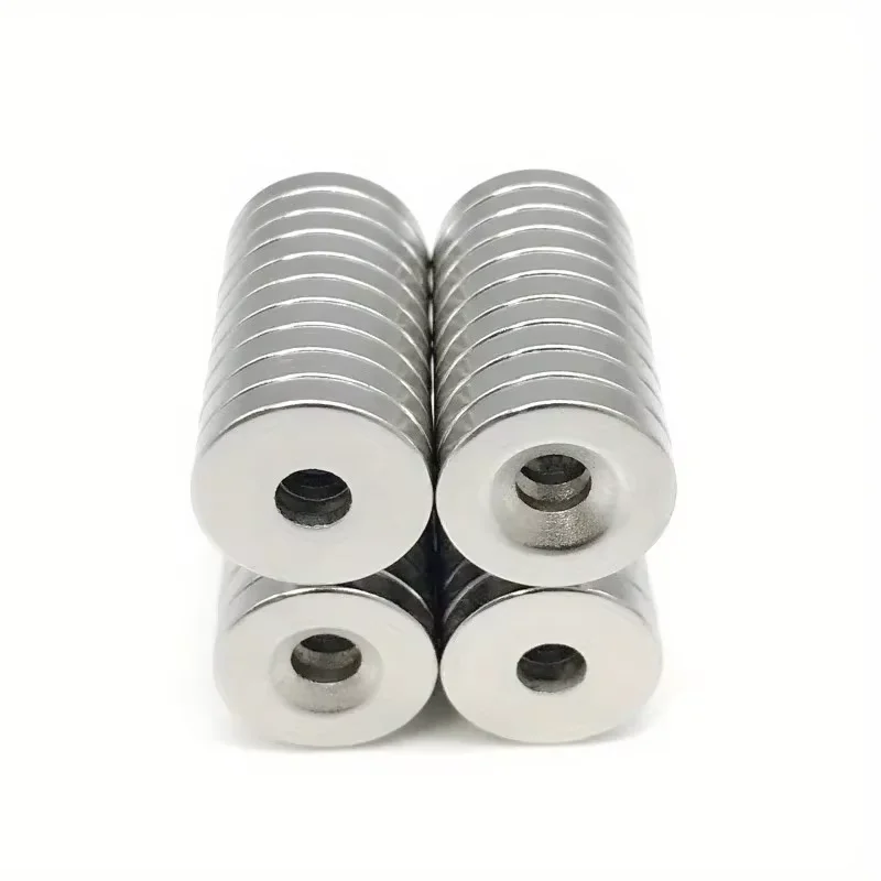 20 piezas/juego de imanes redondos pequeños con orificio hueco – Imán de disco de 15x3 mm, orificio de 4 mm