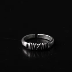Retro Twine Thread Ring For Men Women Silver Color Punk Gothic Open Ring Unisex Accessories Handmade Designer Jewelry Lover Gift