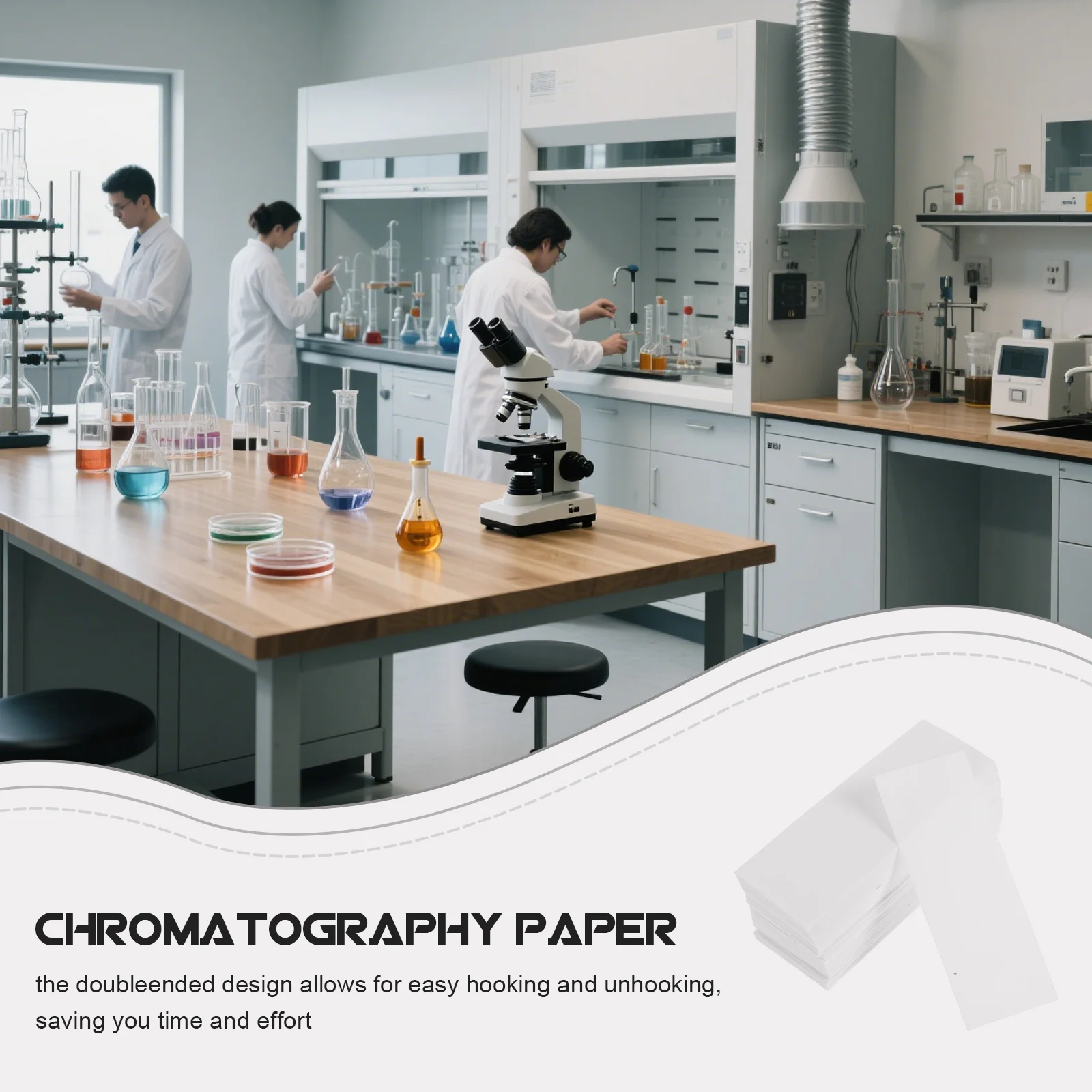 200pcs Chromatography Paper Strips Neutral Cotton For Science Experiment Lab Use Absorbent Paper Strip Laboratory Testing Tool