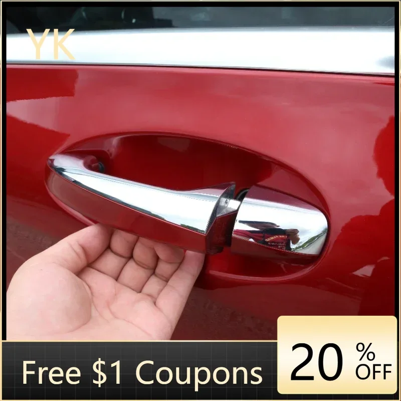 

ABS Carbon Fiber Car ABS Chrome Door Handle Cover Trim For Mercedes Benz A B C E Class W177 V177 W247 W213 X253 W205 2016-22 LHD