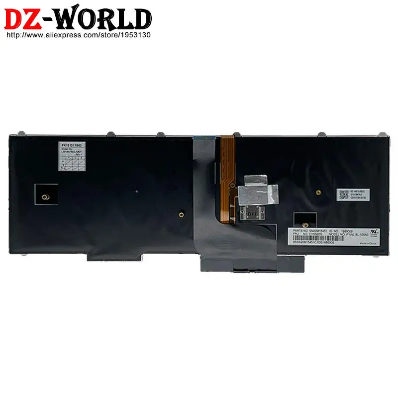 Backlit Keyboard for Lenovo Thinkpad P51 P71 P50 P70 Laptop UK SP PT BR US NO CFR KZ IT SK IS CZ LT ARA HB IL Spanish Portuguese
