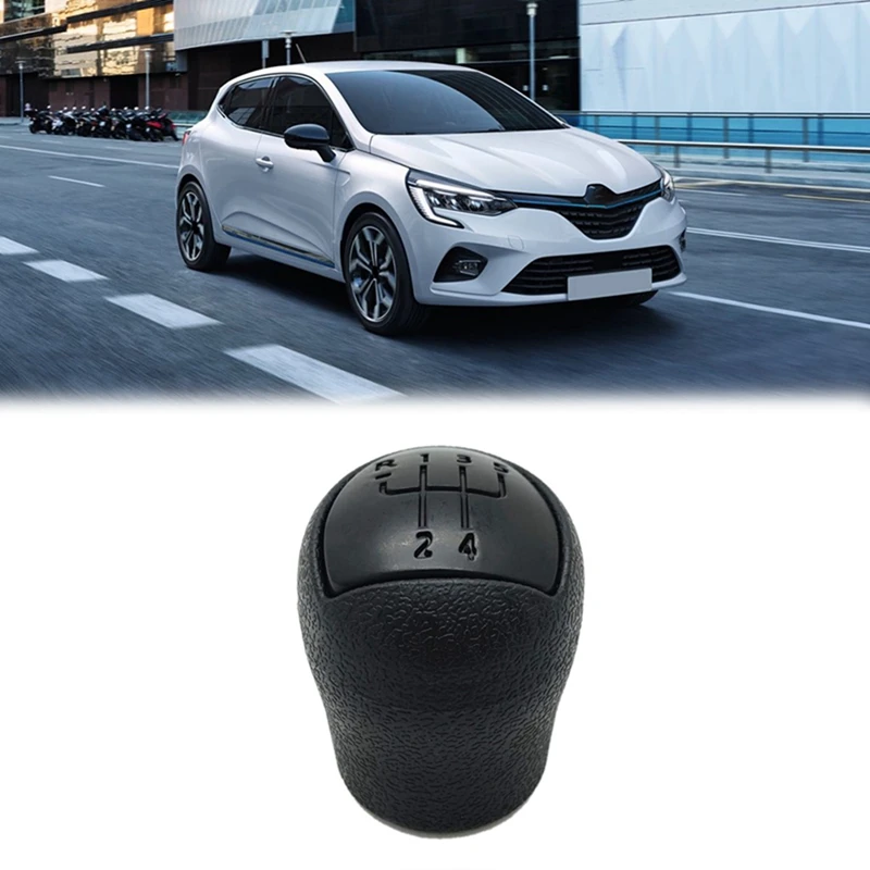 Black 5 Speed Gear Lever Stick Shift Knob Gear Shifter Knob Head for Renault Clio Kangoo 2006-2008