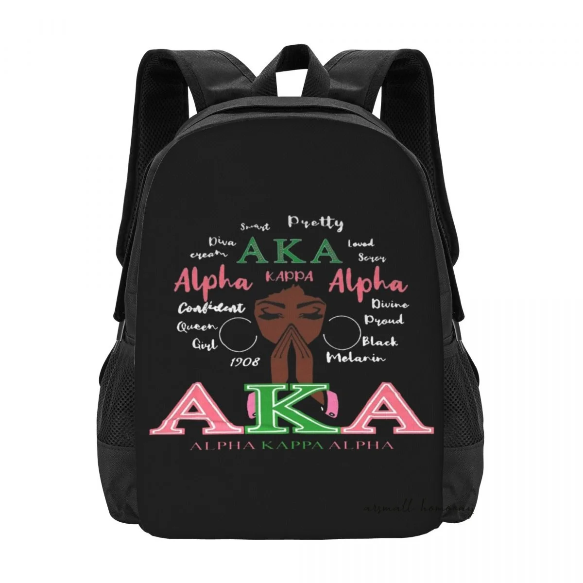 

AKA Sorority Stylish Backpack for Women Men, Durable College Book Bag for Outdoor Sports Hiking Camping Travel